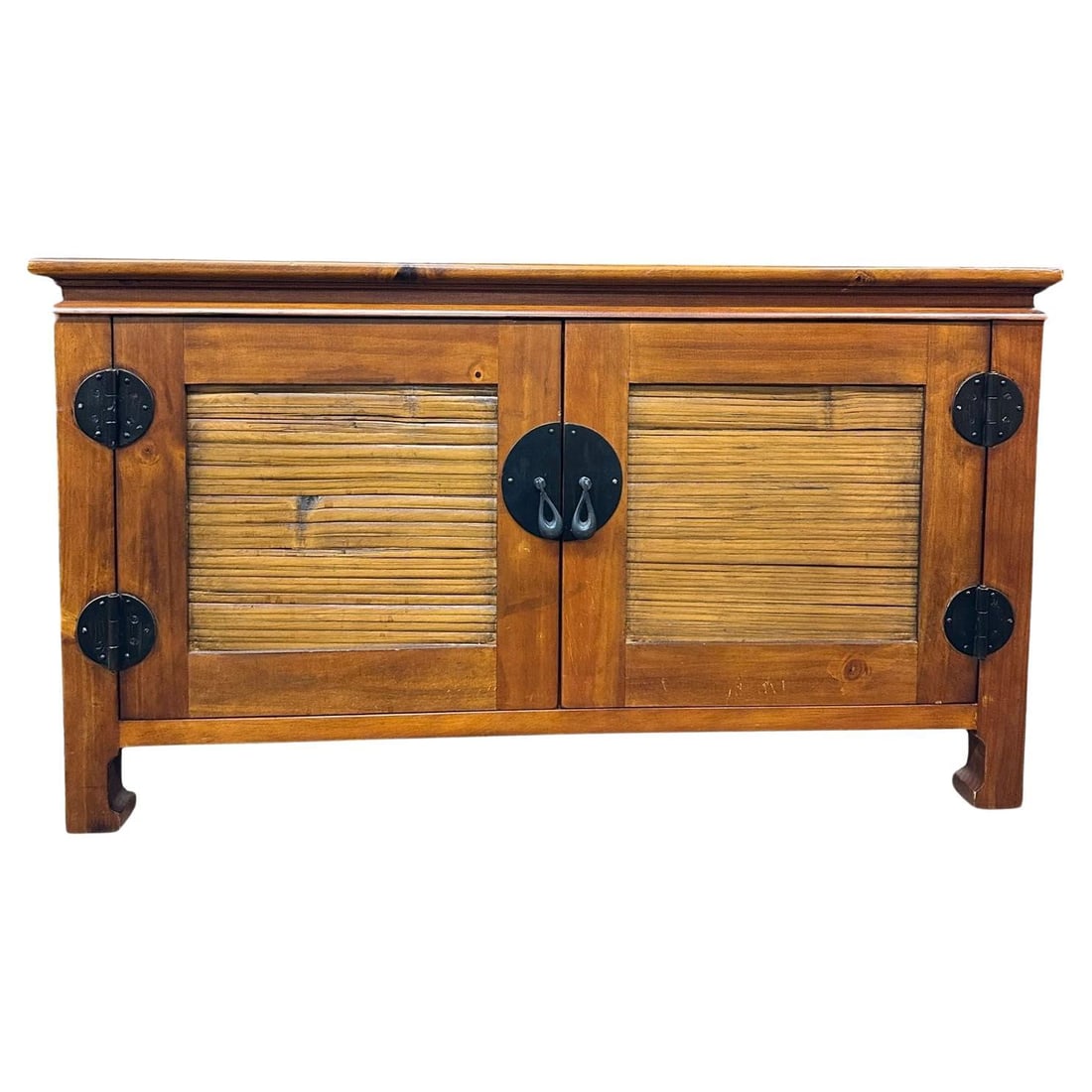 Oriental James Mont Style Koa & Stick Rattan TV Console - 14