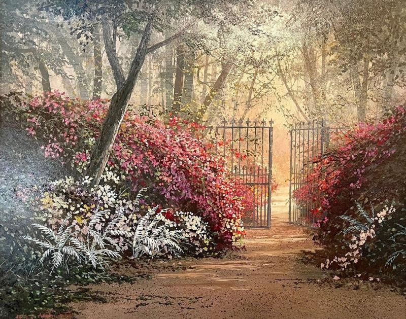 Juan Archuleta Gates and Garden Painting (1 of 12)