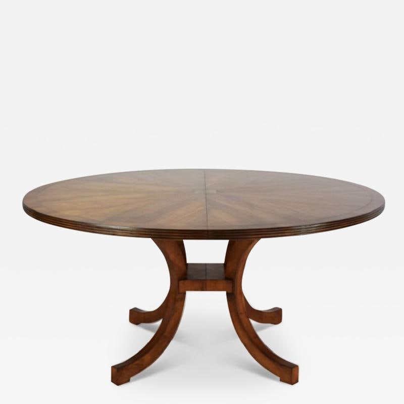 Split C-Leg Rustic Dining Table, Two Large Leaves, Brass Inlays (1 of 12)