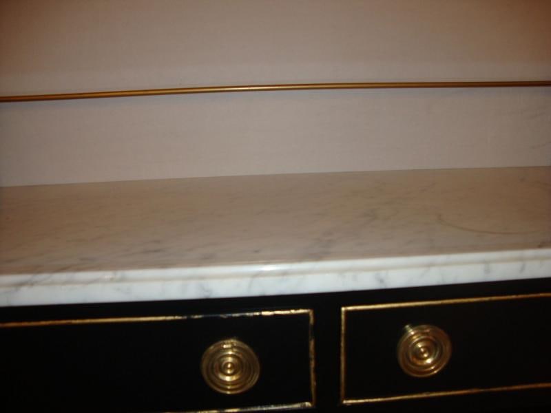 Ebonized Marble-Top Server or Sofa Table Attributed to Jansen - 7