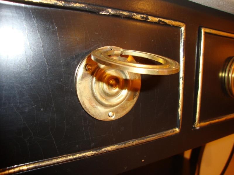 Ebonized Marble-Top Server or Sofa Table Attributed to Jansen - 8