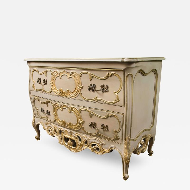 French Bombe Commode Creme Peinte And Parcel Gilt (1 of 10)