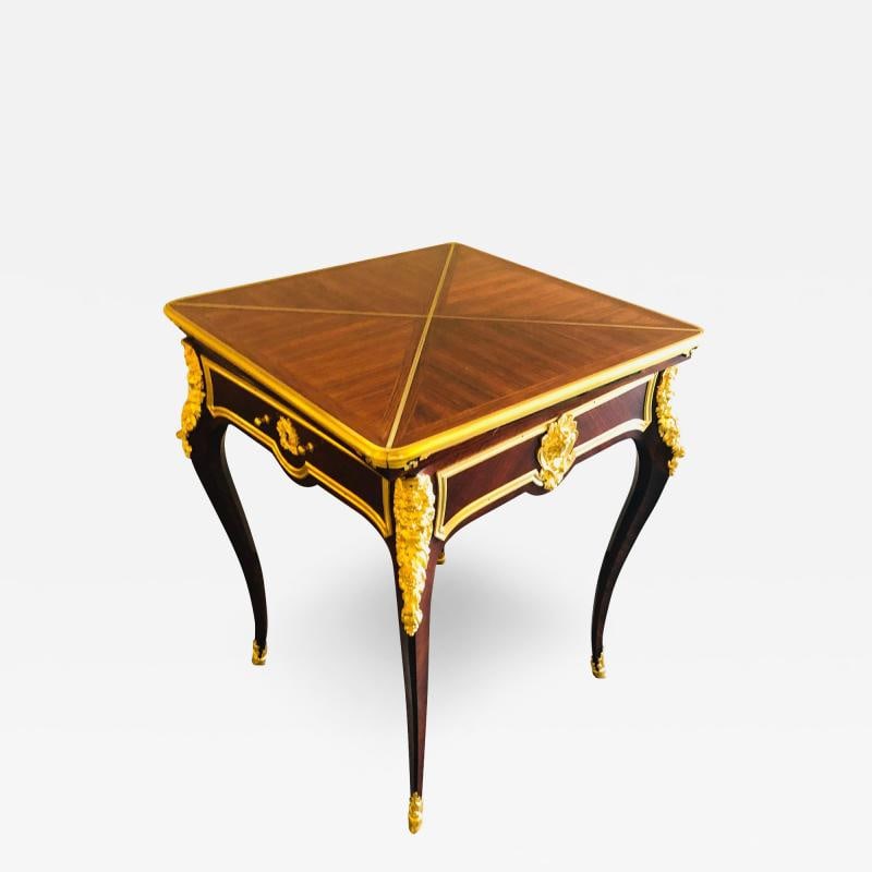 19th Century French Ormolu Folding Card Envelope Table, Signed P. Sormani (1 of 12)