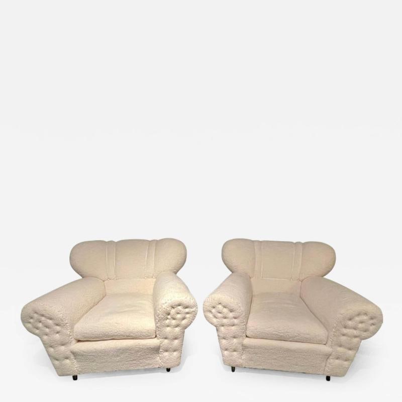 Mid-Century Modern Guglielmo Ulrich Lounge Chairs a Pair, Plush Sherpa Design (1 of 12)