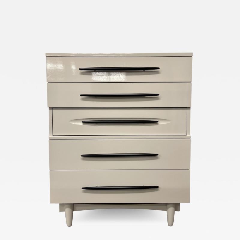 Mid Century Modern Chest, Dresser, White Lacquered, Custom Made (1 of 8)