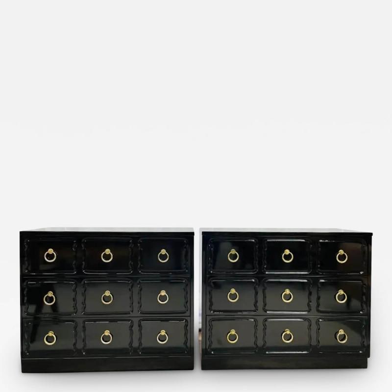 Pair Mid-Century Modern Ebony Commodes/Nightstands/Chests, Dorothy Draper Style (1 of 10)