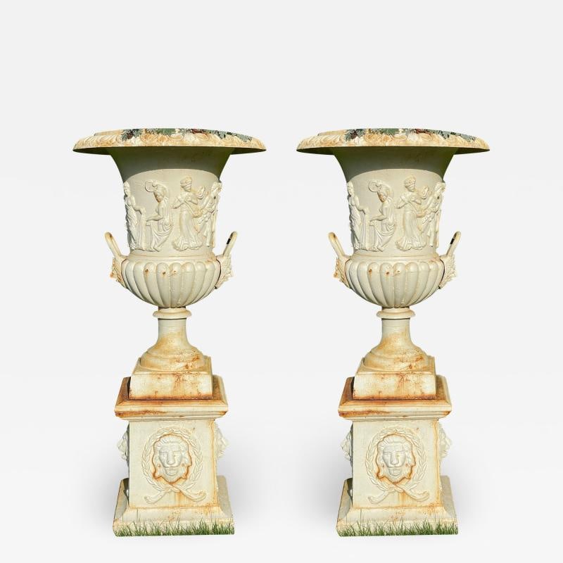 Pair of Cast Iron Urn or Planters, Property of a Lady, 1880s (1 of 11)