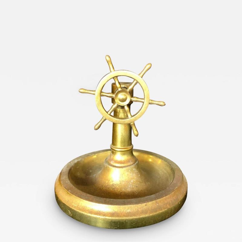 Antique Brass Wheel Cigar Cutter Tobacco Accessory (1 of 9)