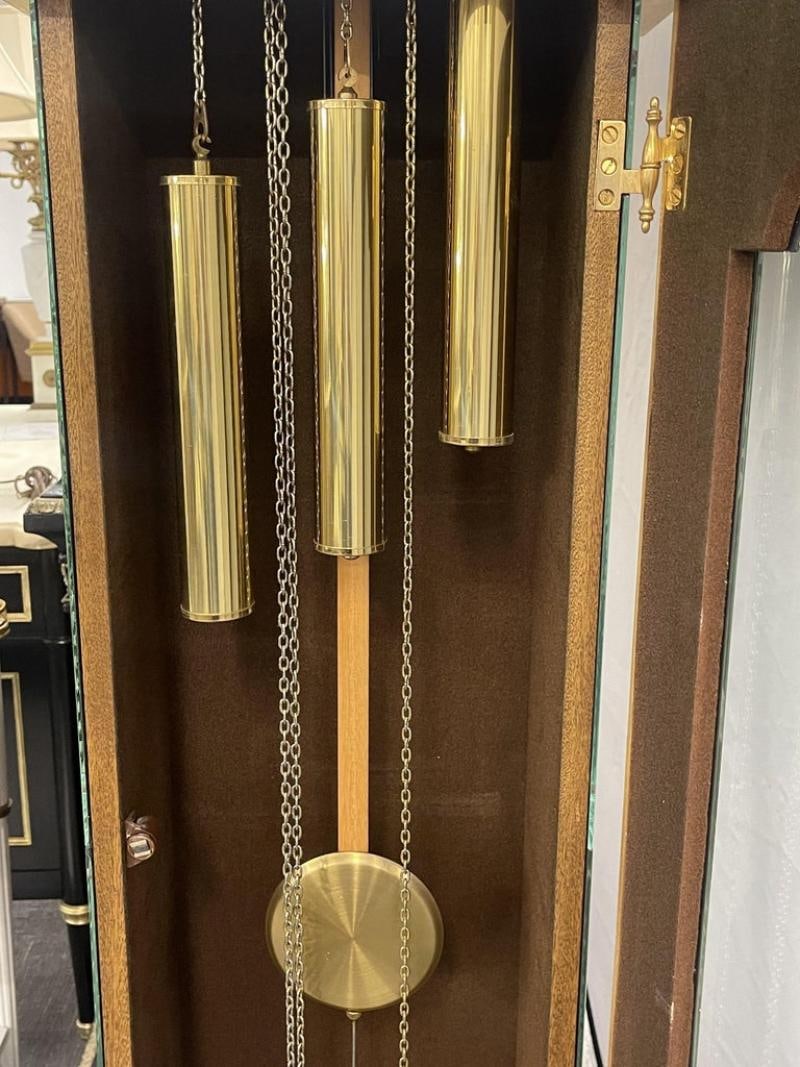 Venetian Etched Glass Tall Case Grandfather Clock, Giltwood, Tempus Fugit - 4