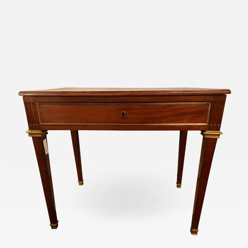Diminutive Leather Top Desk with Pull-Out Sides and Bronze Mounts Stamped Jansen (1 of 9)