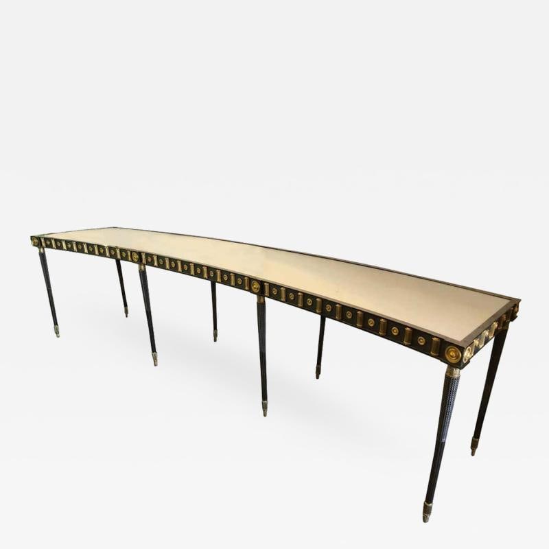Maison Jansen Monumental Concave Steel and Bronze Console or Sideboard (1 of 10)