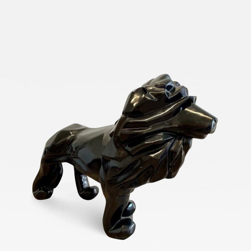 Contemporary Fiberglass Lion Sculpture, Ebony, Custom Quality (1 of 12)