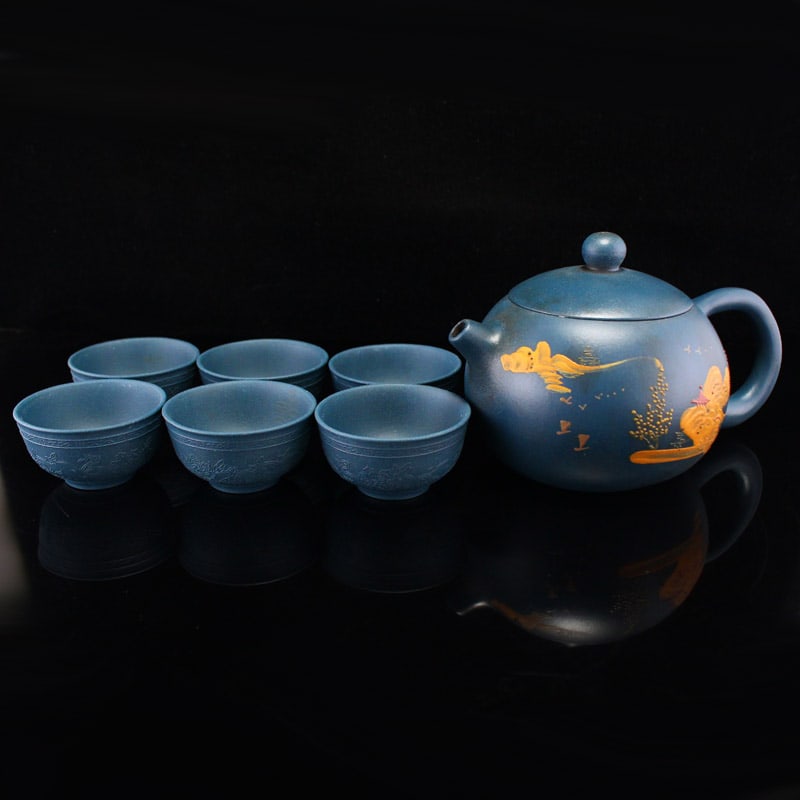A Set Yixing Zisha Clay Teapot & Cup - 8