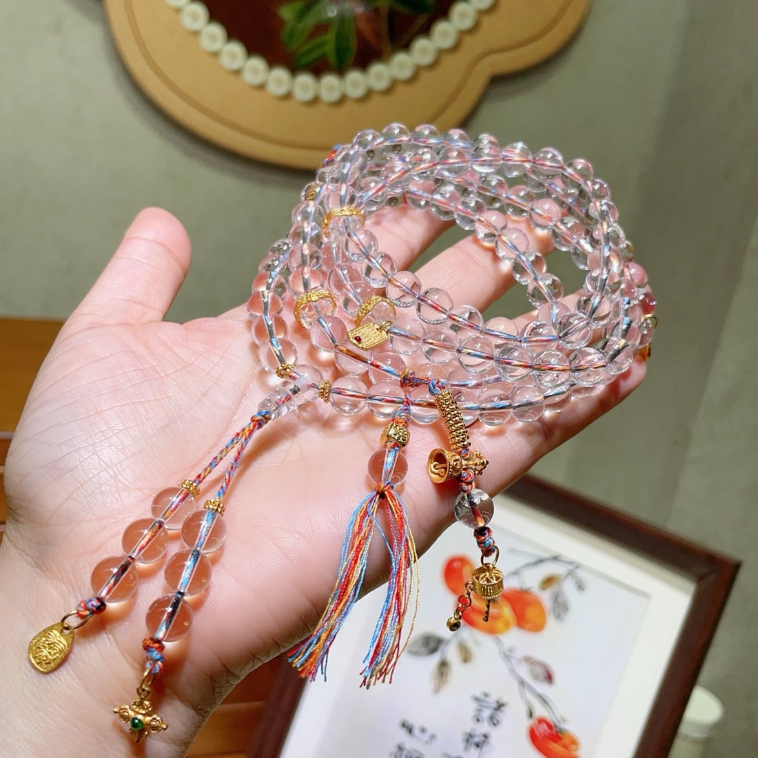 Hand knitting 108 Beads White Crystal Hand Chain Necklace: Title: Hand knitting 108 Beads White Crystal Hand Chain Necklace Origin: Chinese Date/Period: After2025 Materials: Crystal Dimensions: 8(mm) 0.31(inches) Reserve: $219.00 Shipping:Domestic: