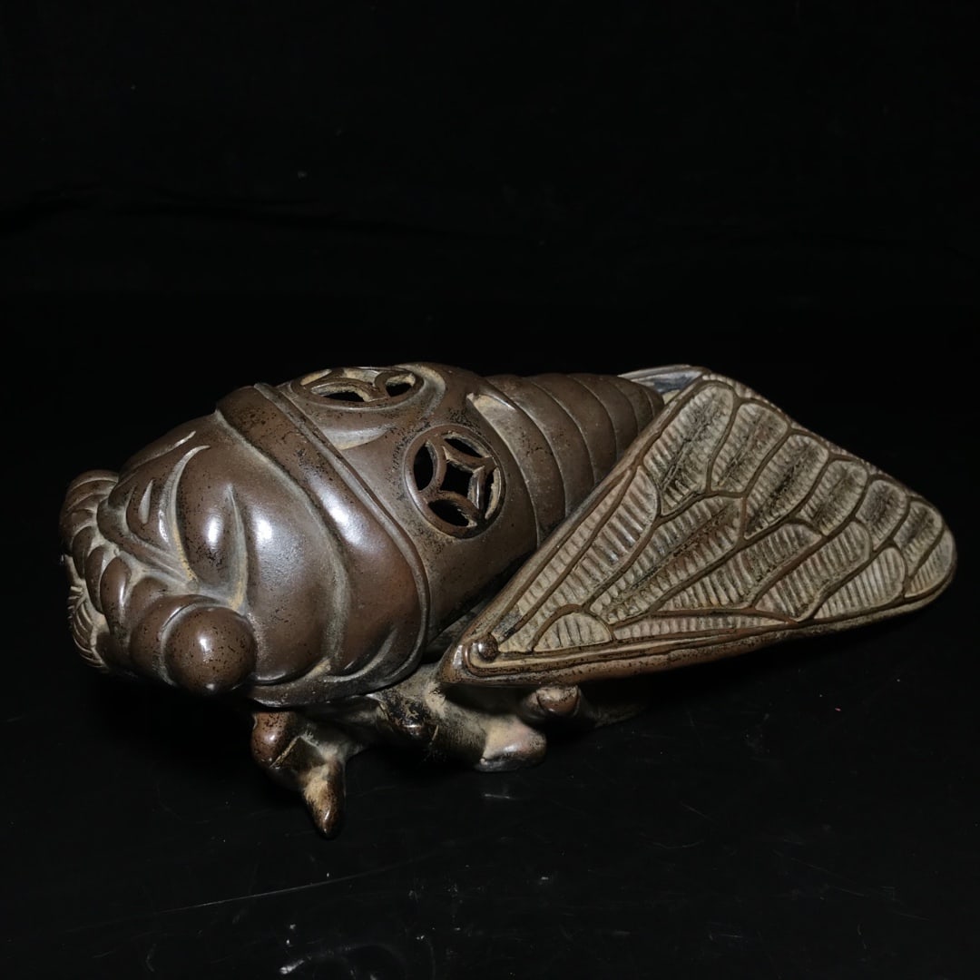 Bronze Incense Burner - Cicada - 3