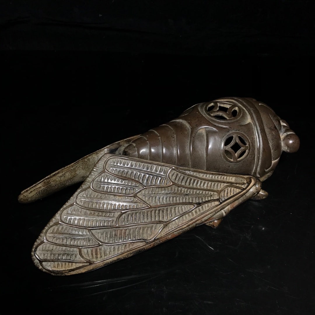 Bronze Incense Burner - Cicada - 6
