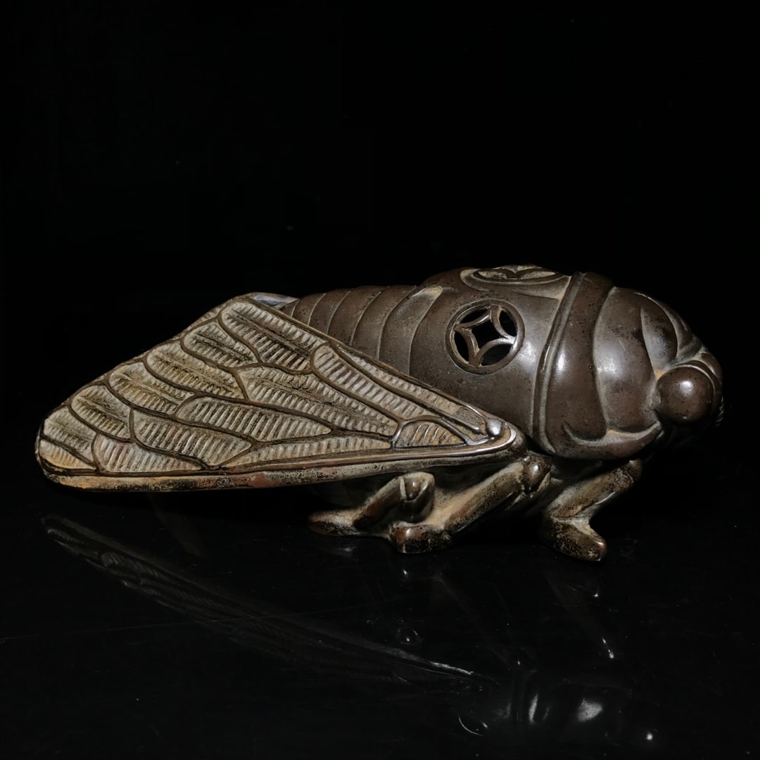 Bronze Incense Burner - Cicada - 7