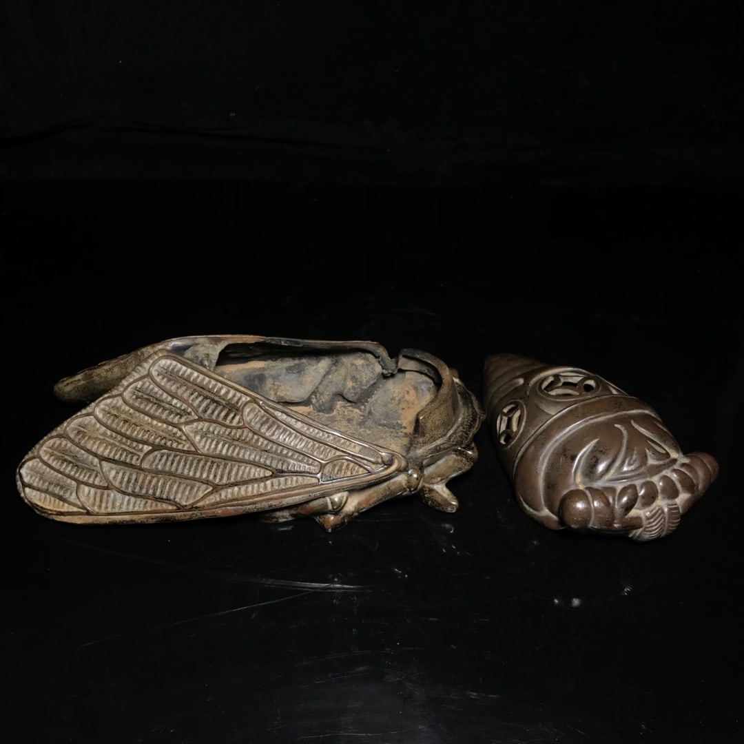 Bronze Incense Burner - Cicada - 8
