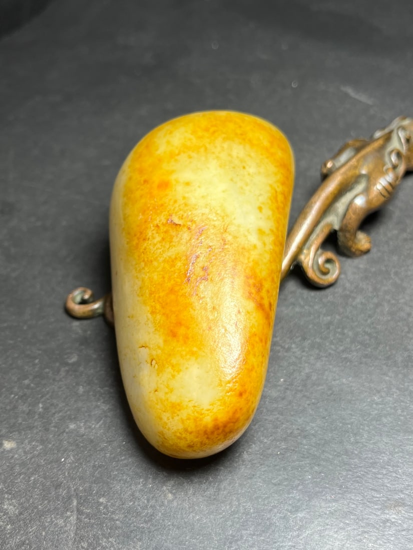 Natural Hetian Jade Original Stone Statue - 7