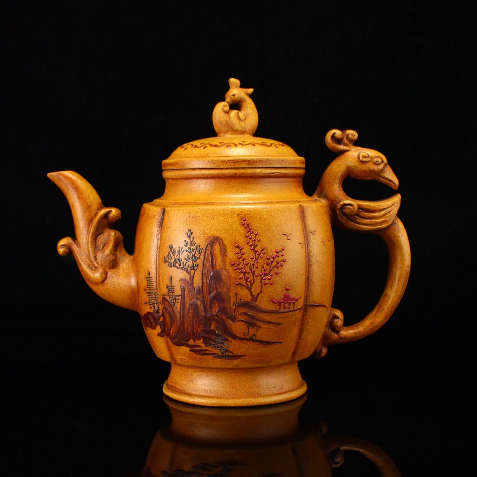 Yixing Zisha Clay Teapot w Artist Signed (1 of 6)