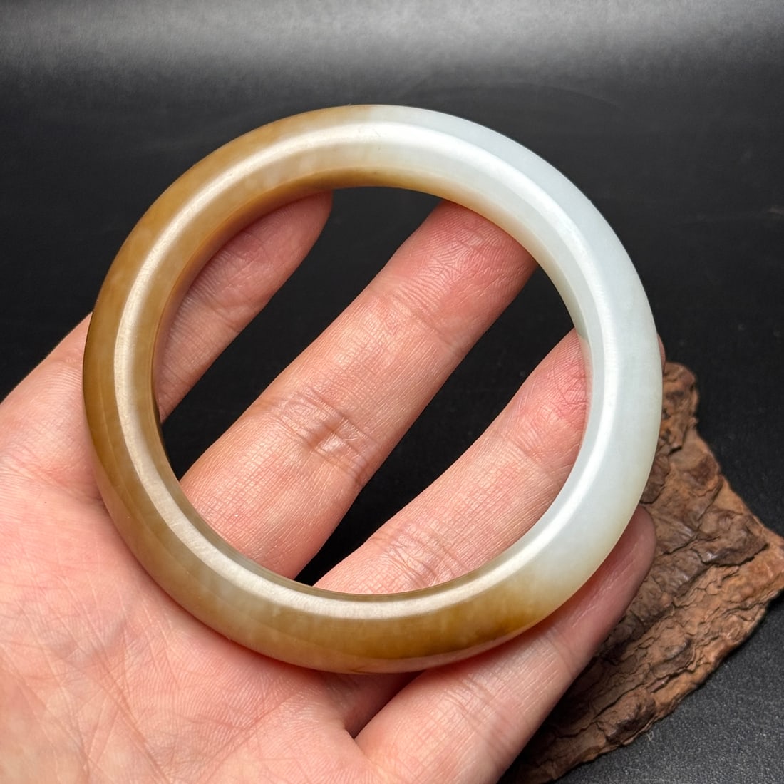 Inside Diameter 58.5mm Hetian Jade Bracelet - 2