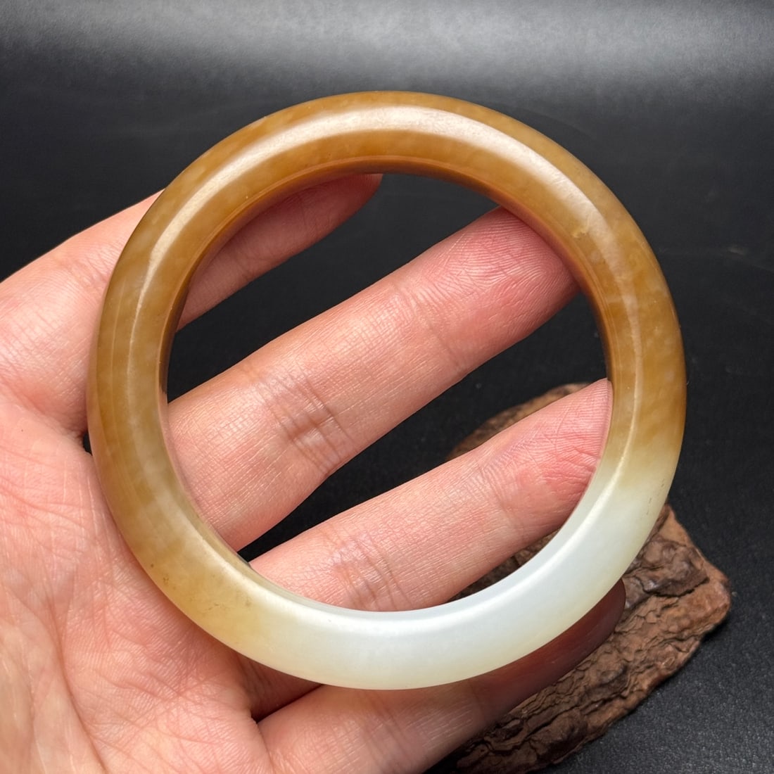 Inside Diameter 58.5mm Hetian Jade Bracelet - 5