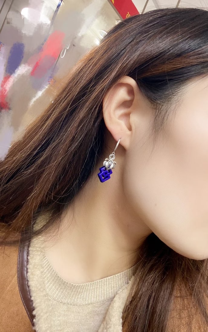 Silver & Lapis lazuli Earrings - 4