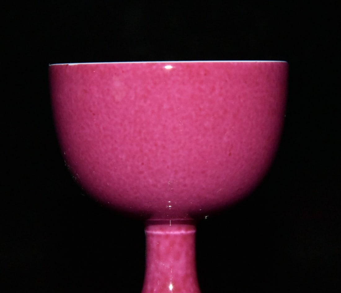 A Pair Porcelain Cup Rouge Red Glaze - 7