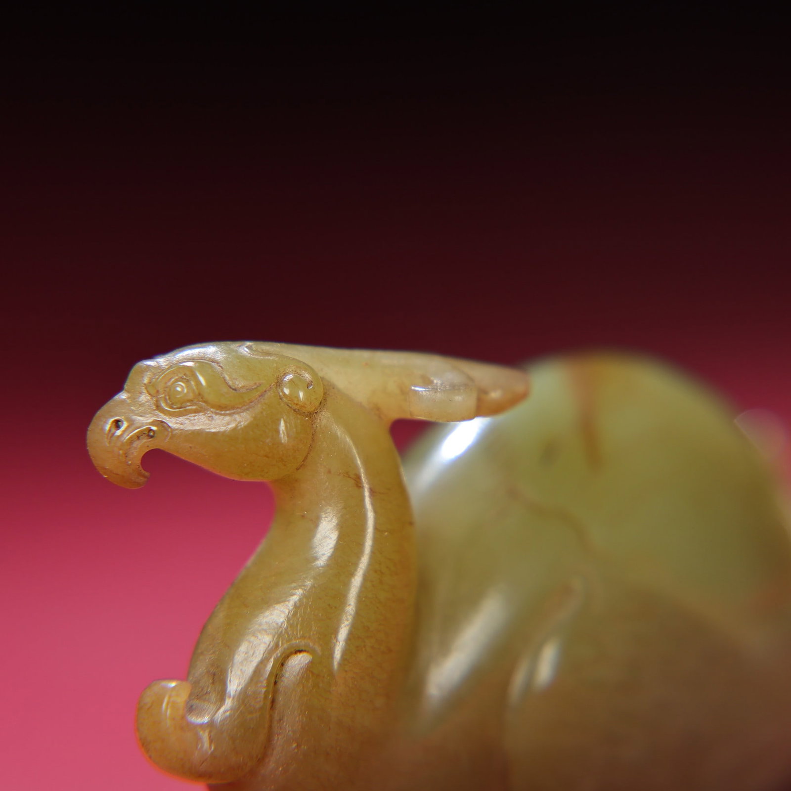 Hetian Jade Hand-Carved Statue - Phoenix Bird - 2
