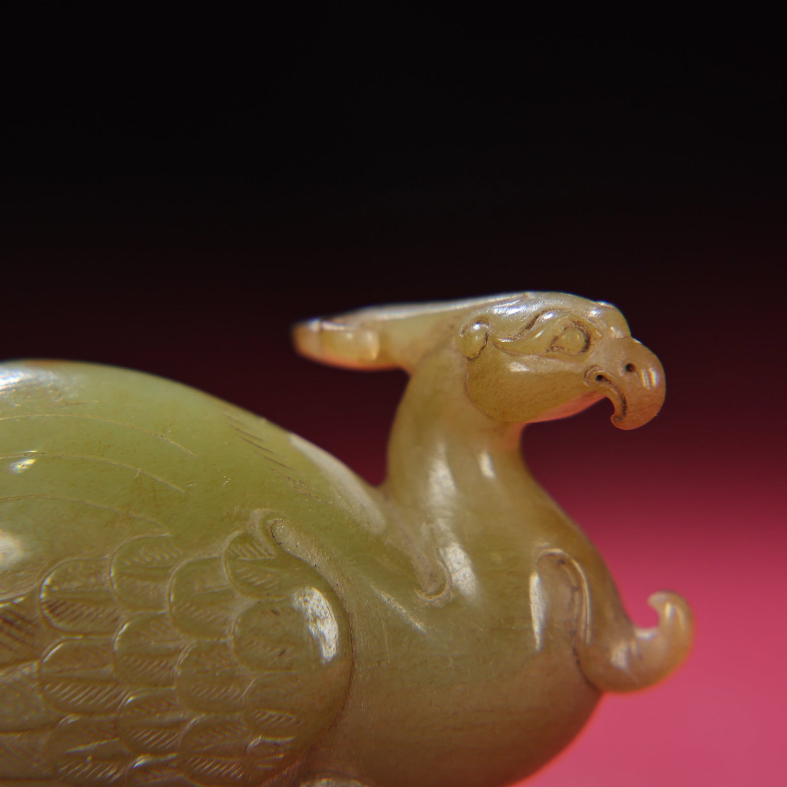 Hetian Jade Hand-Carved Statue - Phoenix Bird - 5