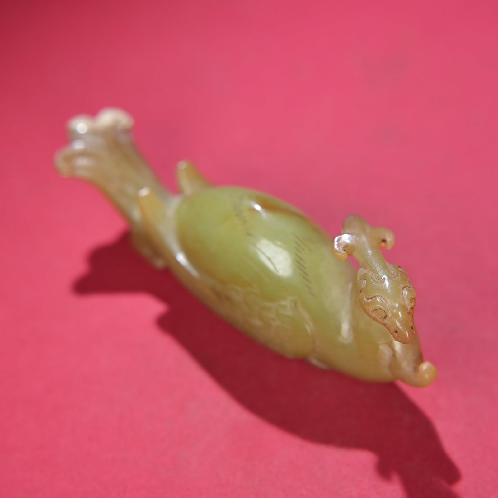 Hetian Jade Hand-Carved Statue - Phoenix Bird - 7