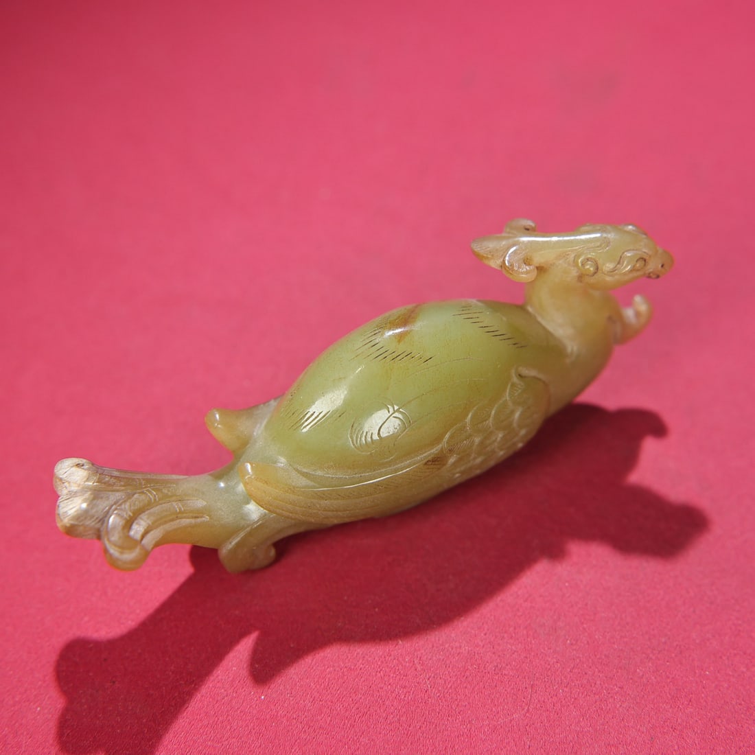 Hetian Jade Hand-Carved Statue - Phoenix Bird - 9