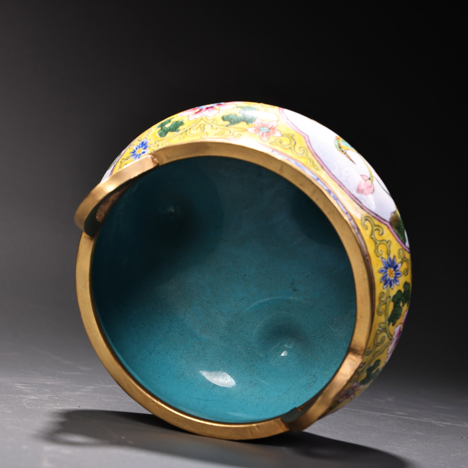 Gilt Gold Bronze Cloisonne Incense Burner Flower Bird - 4