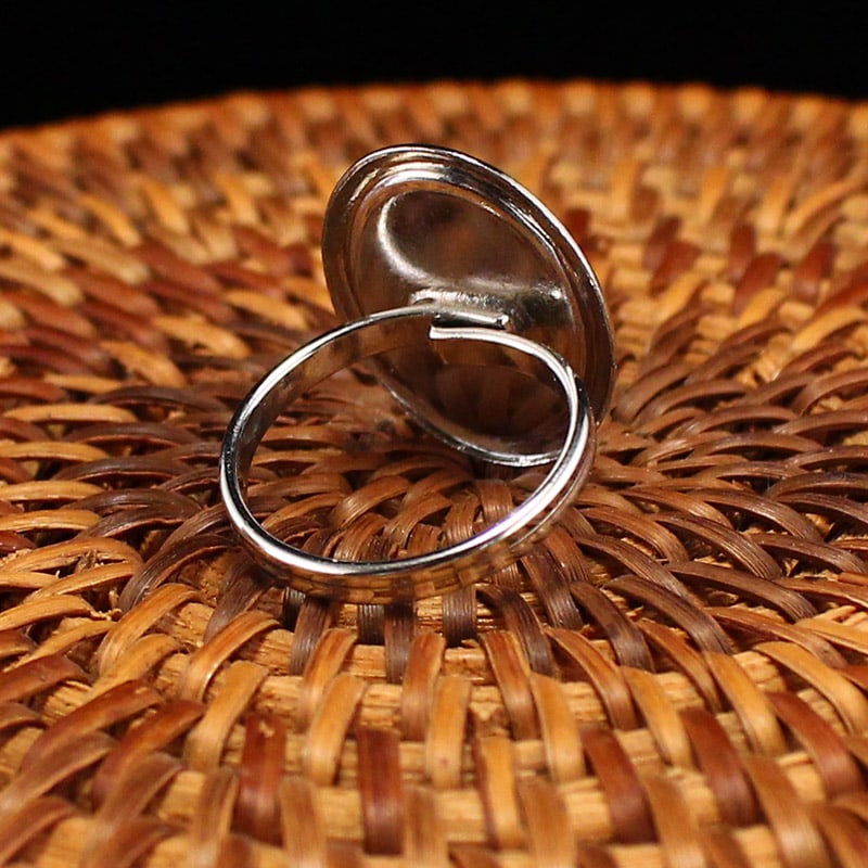Pure Silver Inlay Shell Ring (Adjustable size) - 4