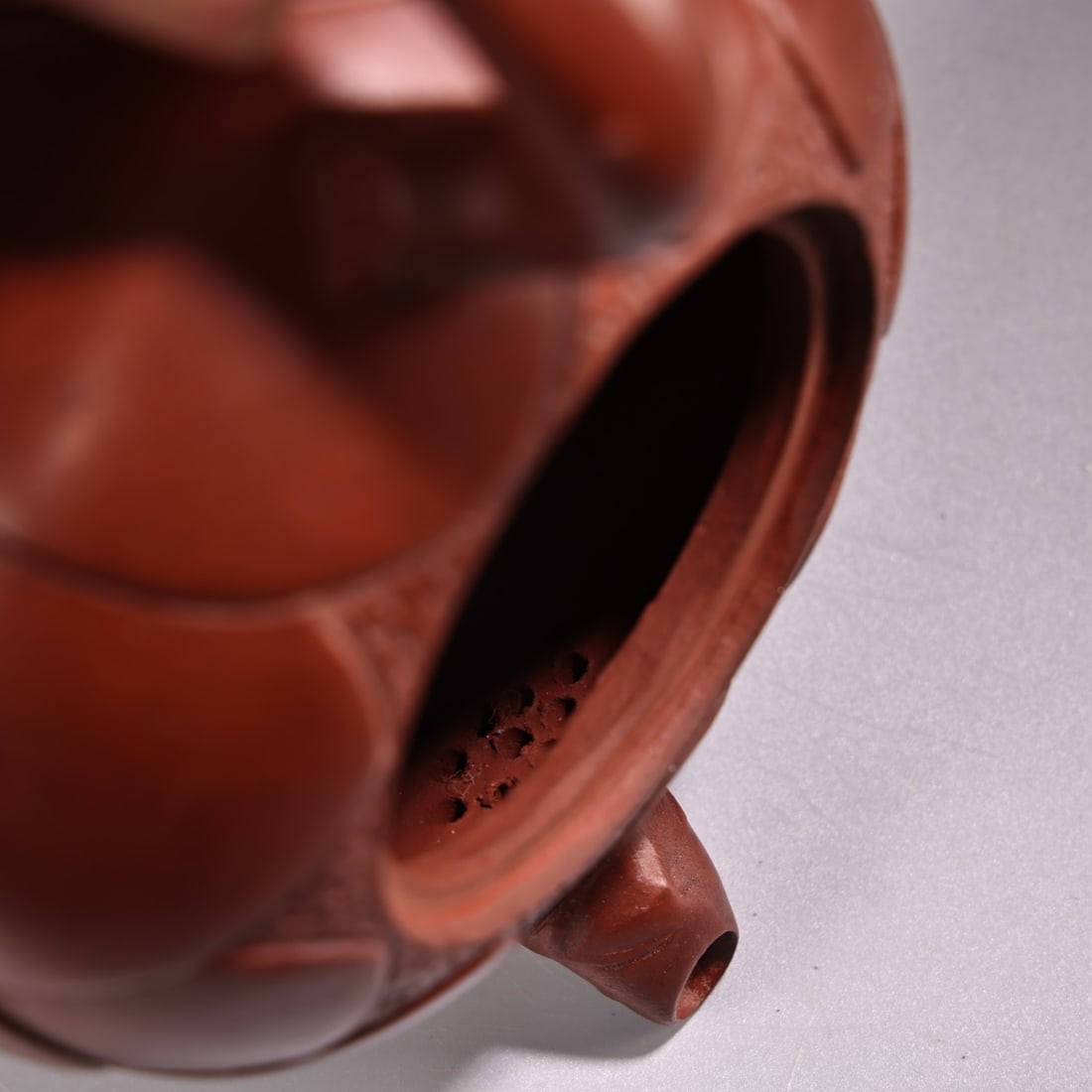 Yixing Zisha Clay Frog Teapot w Artist Signed - 7