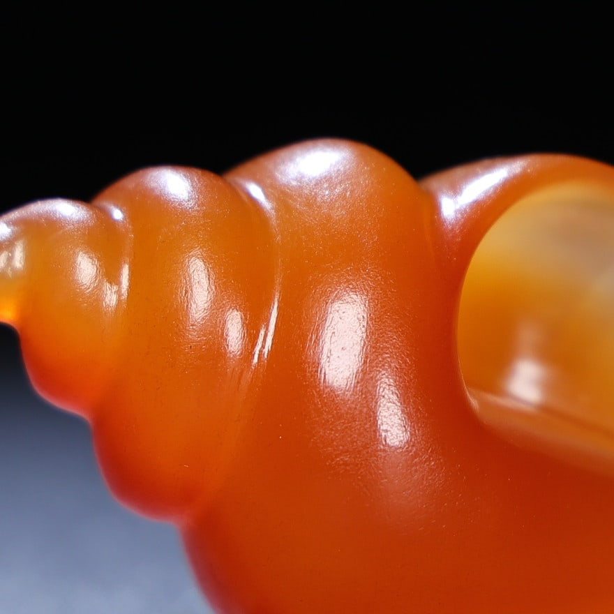 Orange Agate Statue - Conch - 4