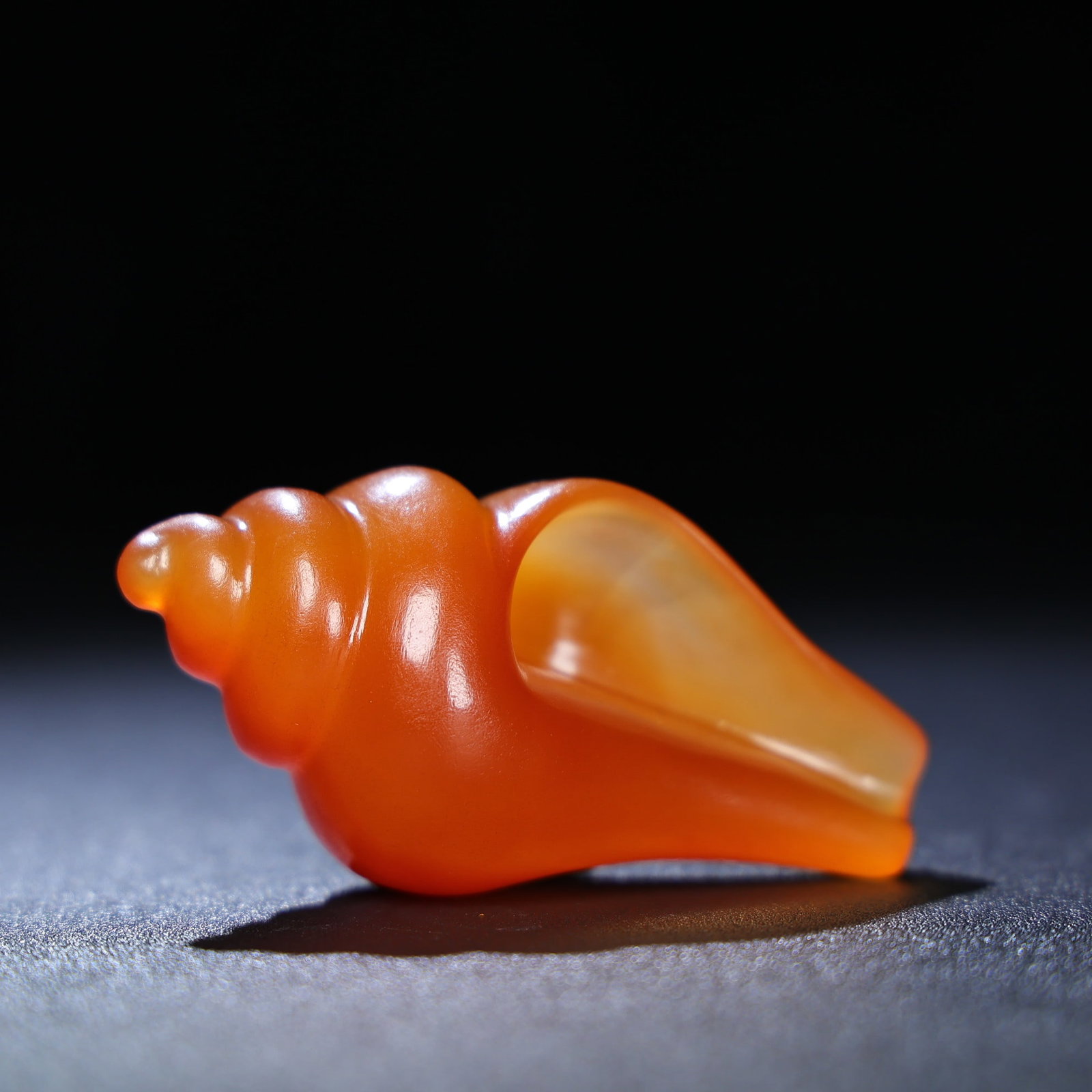 Orange Agate Statue - Conch - 5