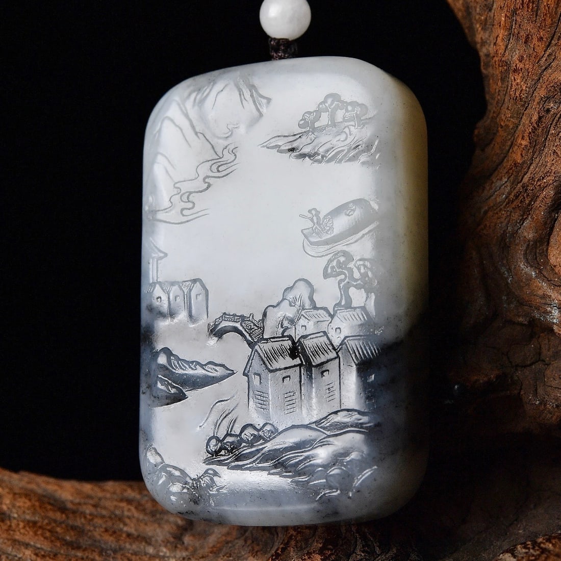 Hetian Jade Pendant - Mountain River Scene (1 of 6)