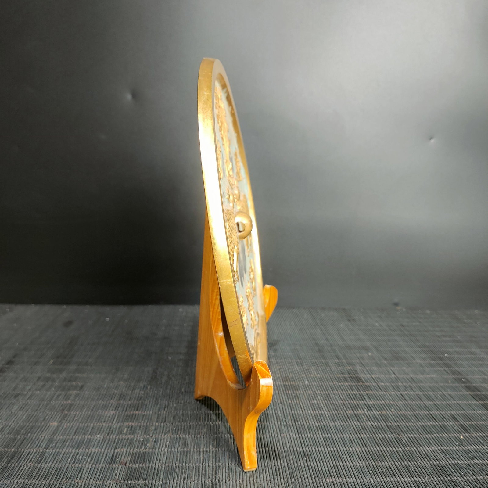 Gilt Gold Bronze Mirror - Deer - 8