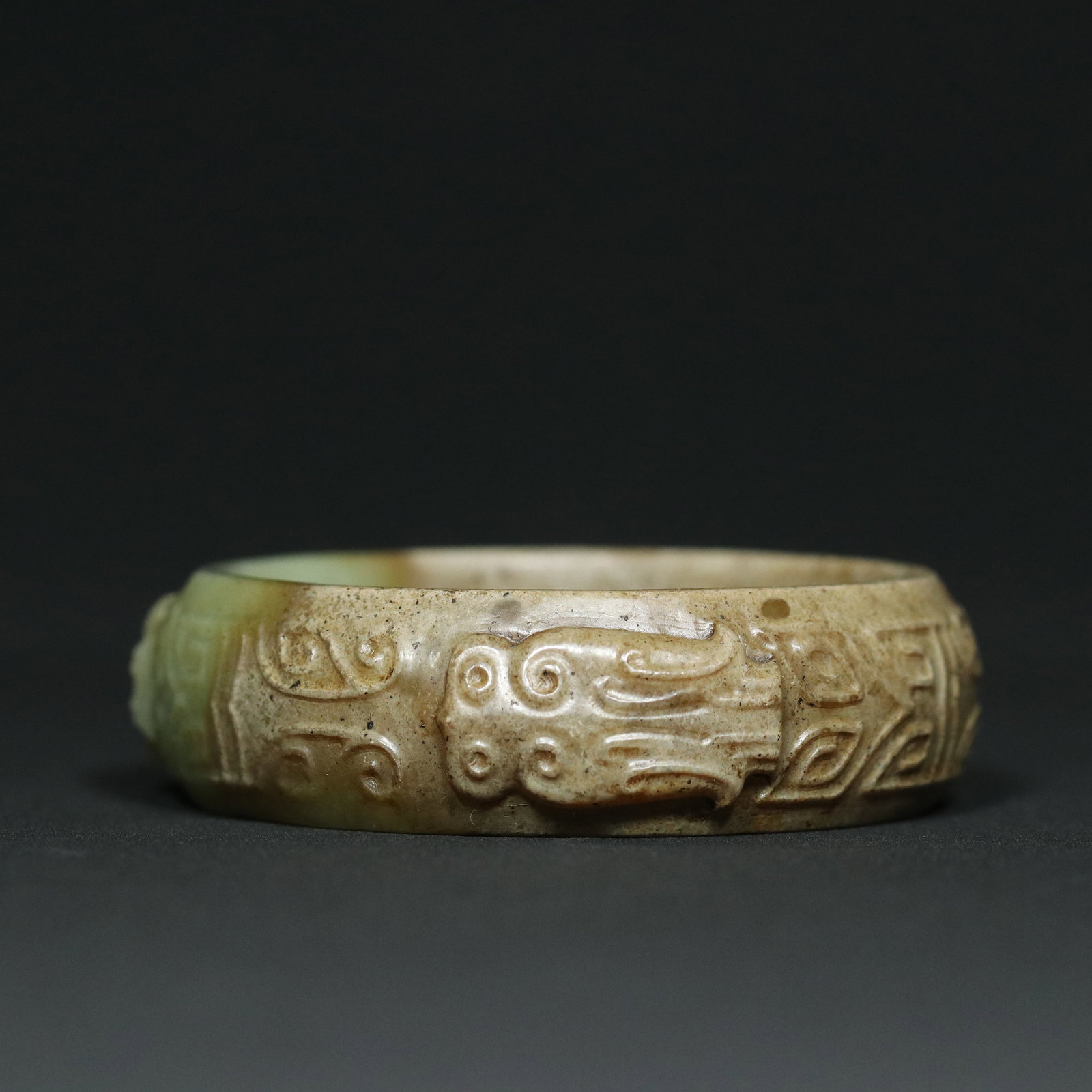 Inside Diameter 60mm Hetian Jade Bracelet - Cicada - 2