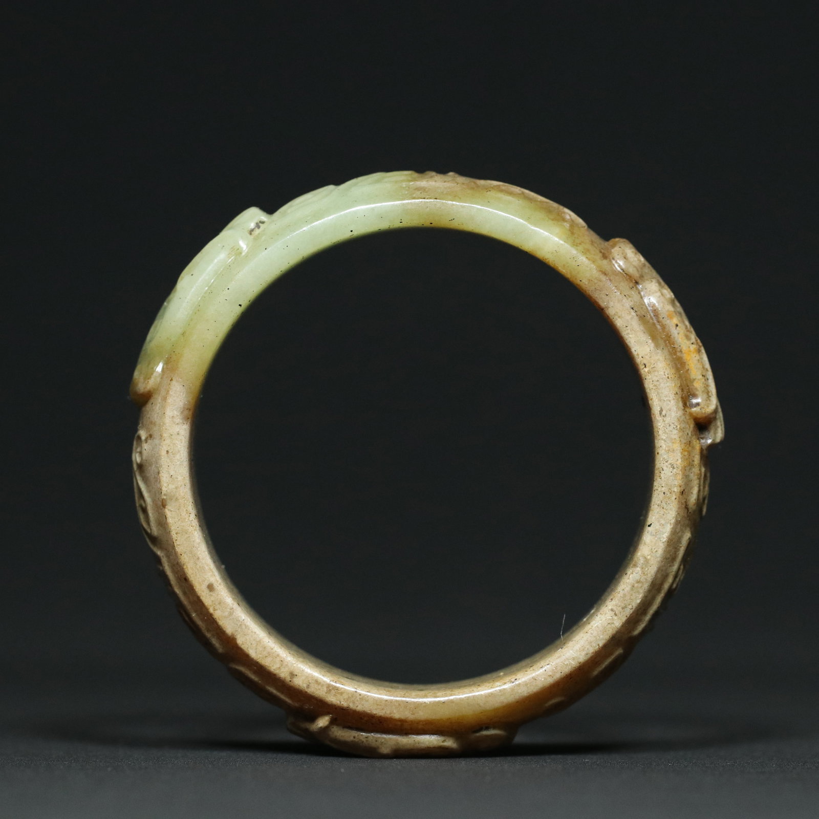 Inside Diameter 60mm Hetian Jade Bracelet - Cicada - 8