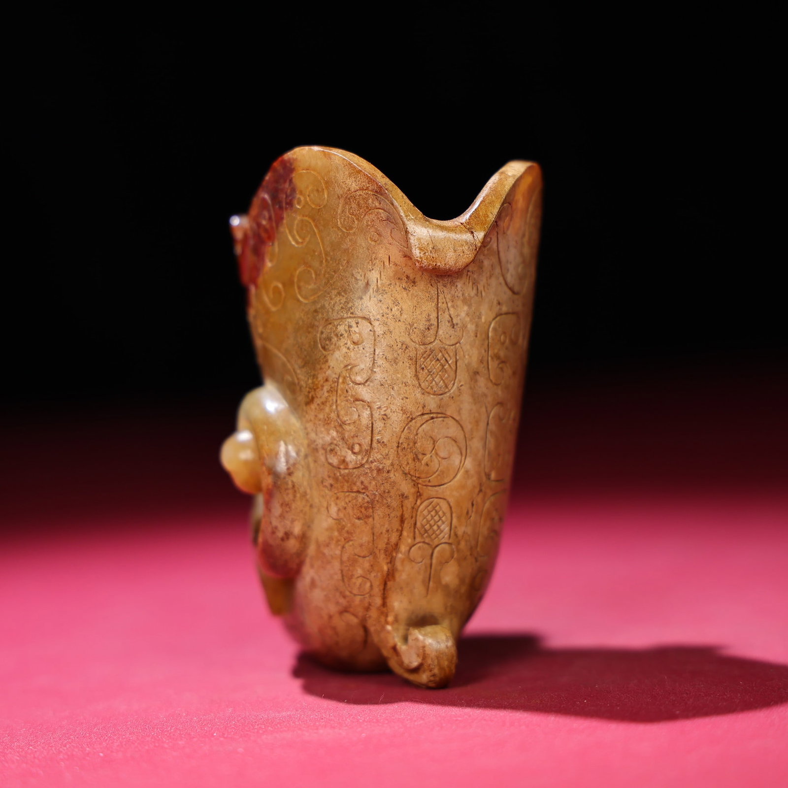 Hetian Jade Phoenix Wine Cup Statue - 2