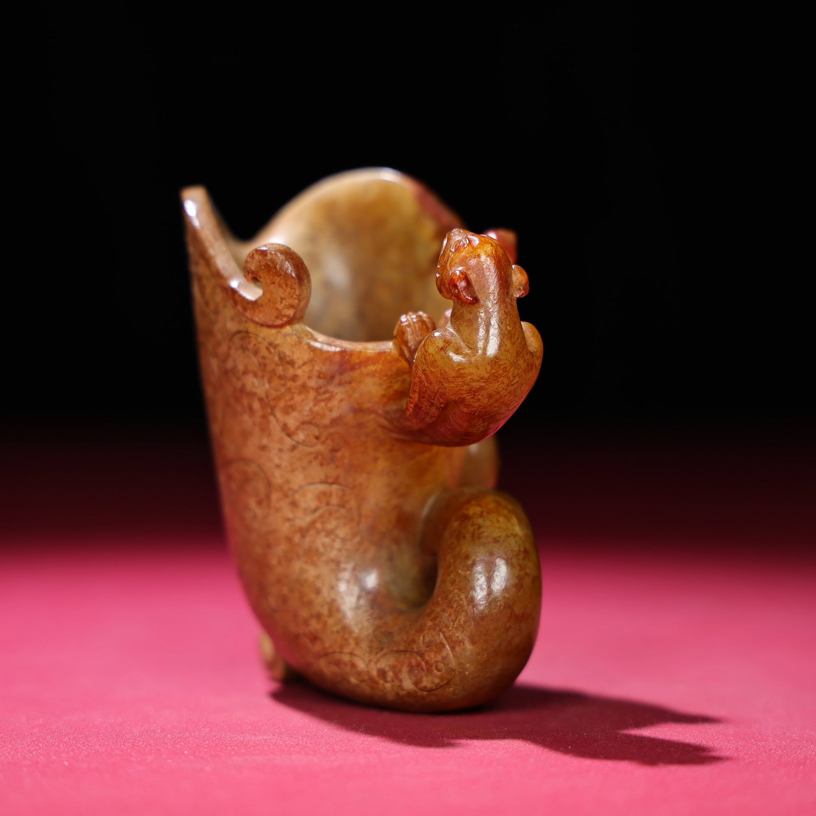 Hetian Jade Phoenix Wine Cup Statue - 5