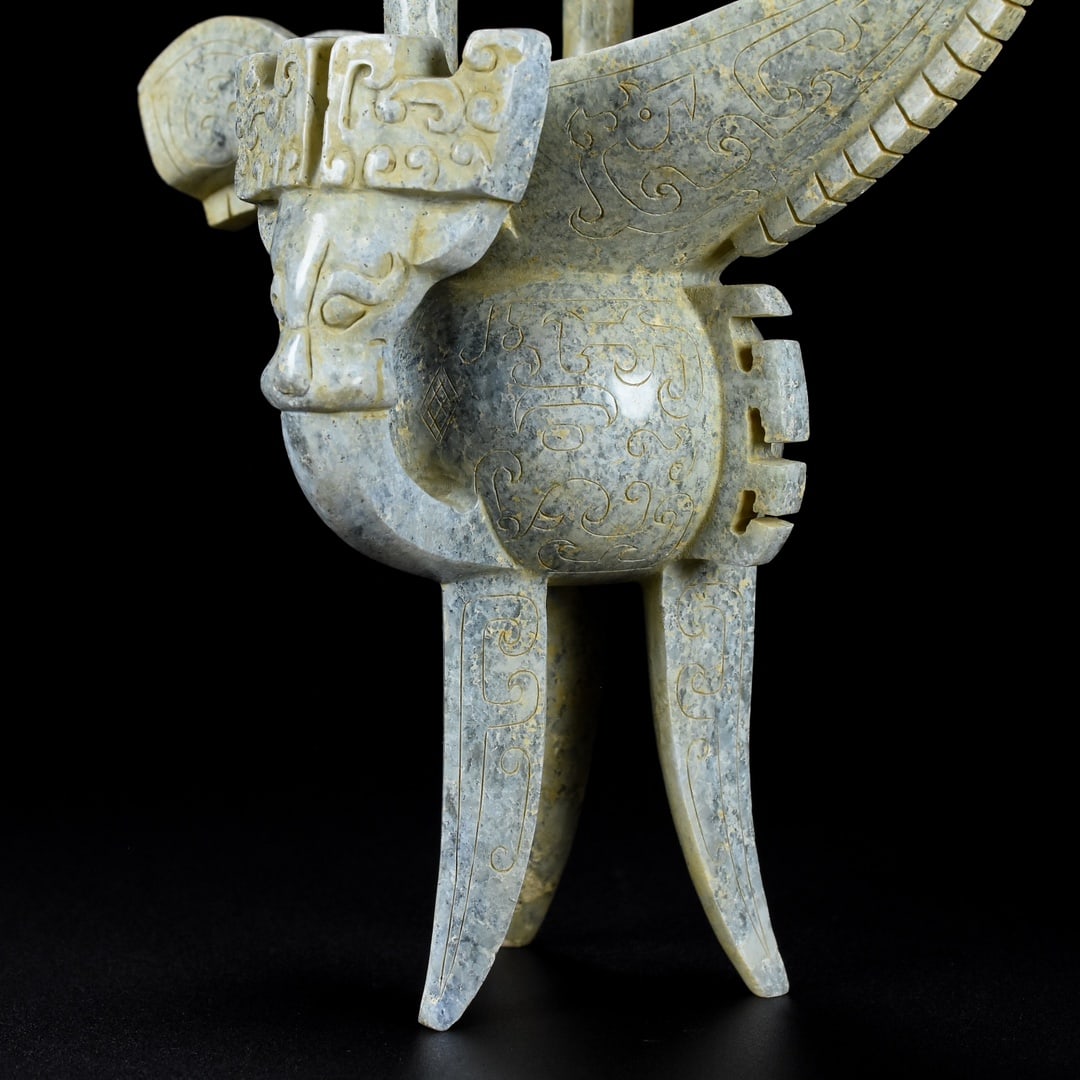 Hetian Jade Wine Cup Dragon Old - 6