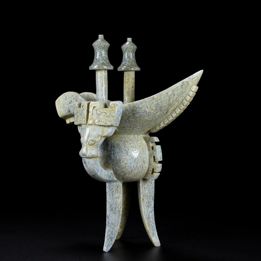 Hetian Jade Wine Cup Dragon Old - 7