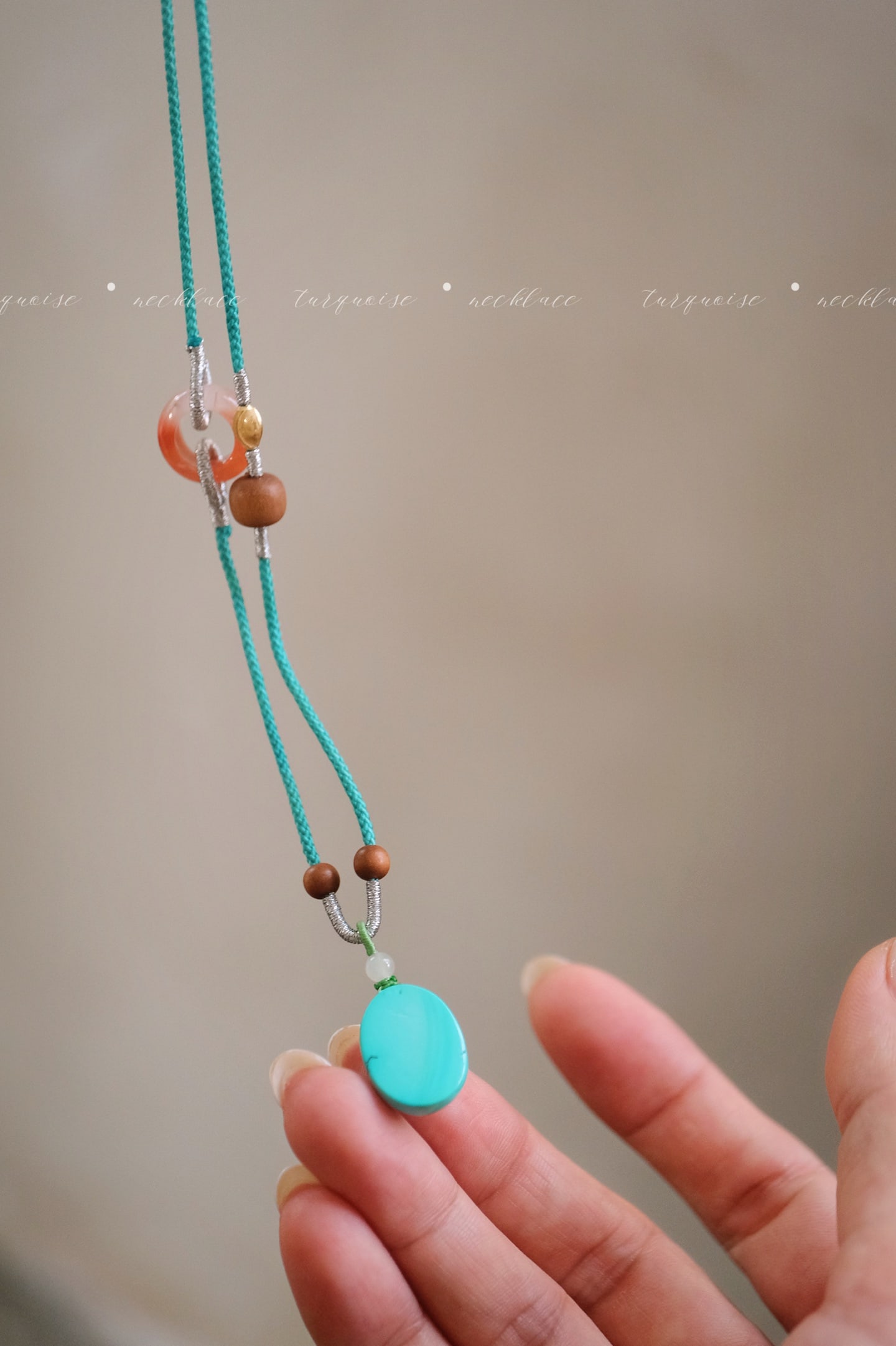 Natural Turquoise Hand-Carved Lotus Pendant with Certificate,Necklace,Nanhong - 6