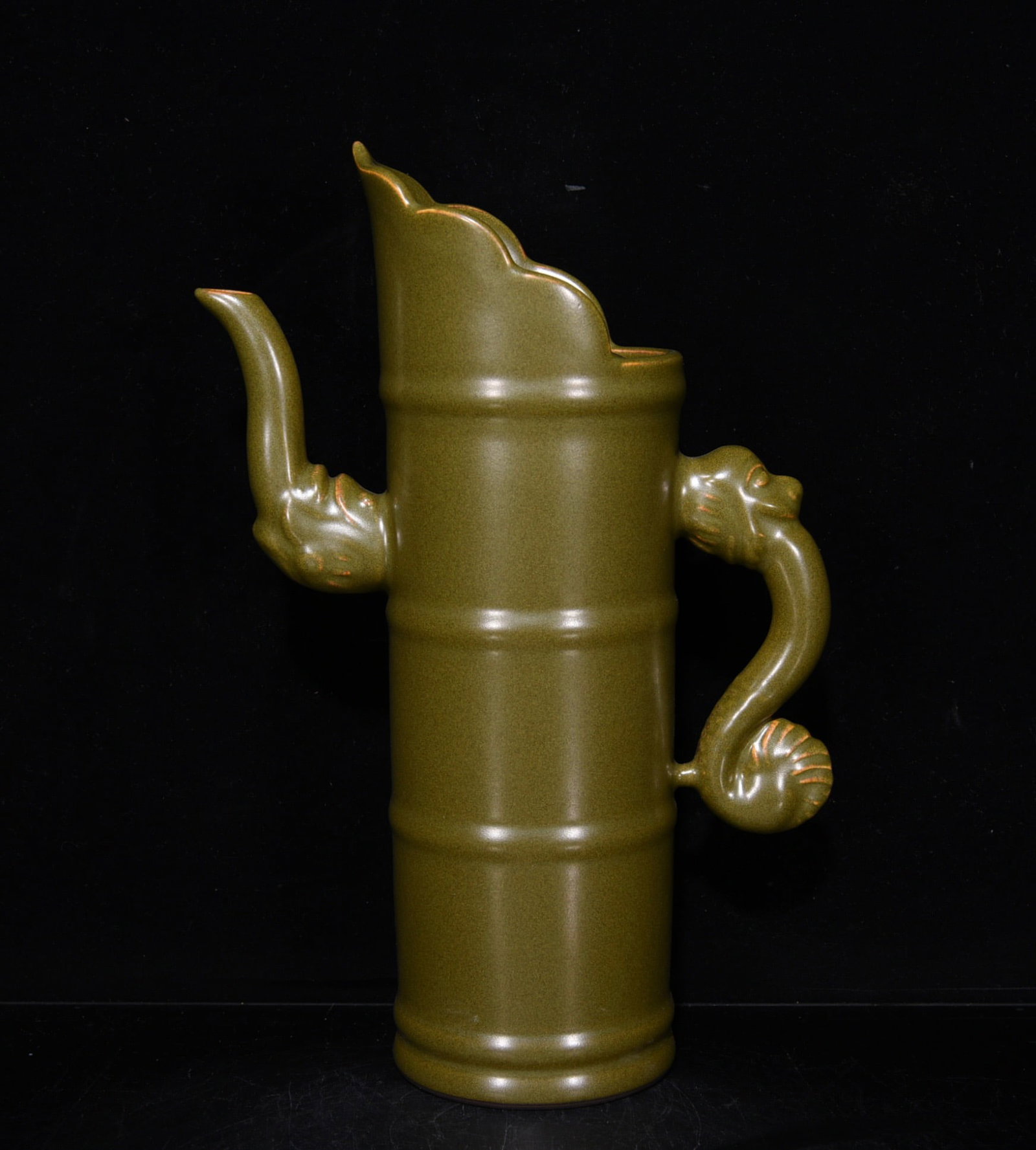 Tea Dust Glaze Dragon Porcelain Pot (1 of 9)