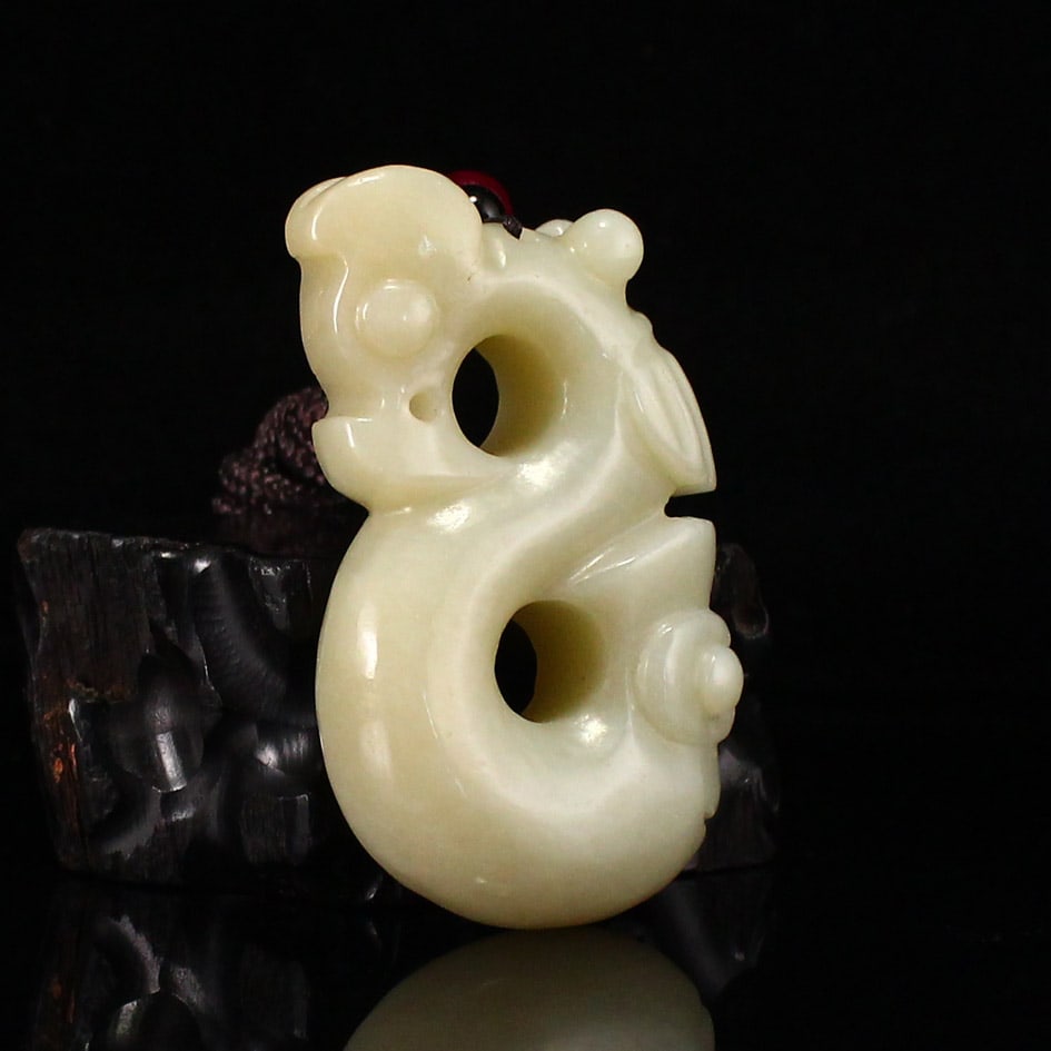 Hetian Jade Pendant Dragon Cicada - 2