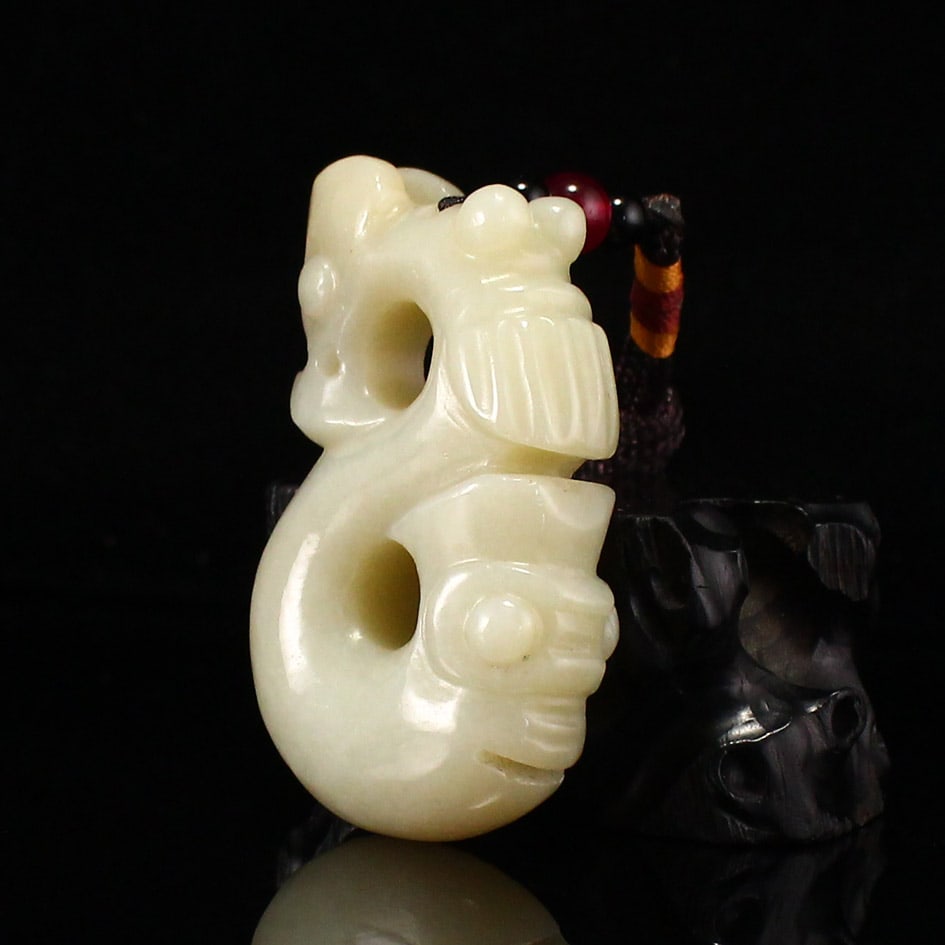 Hetian Jade Pendant Dragon Cicada - 3