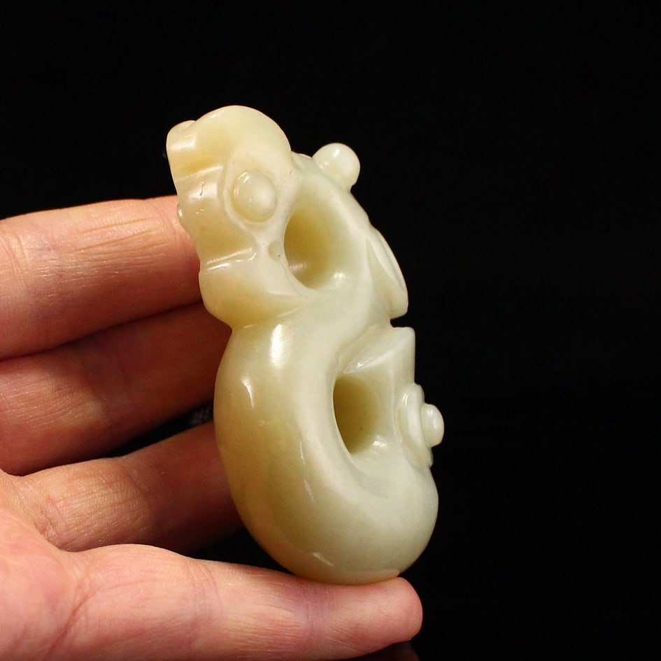 Hetian Jade Pendant Dragon Cicada - 7